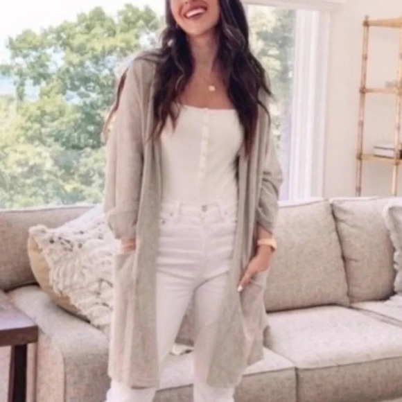 Anthropologie Donni Lagenlook Ribbed Striped Cardigan Sweater - Picture 11 of 11